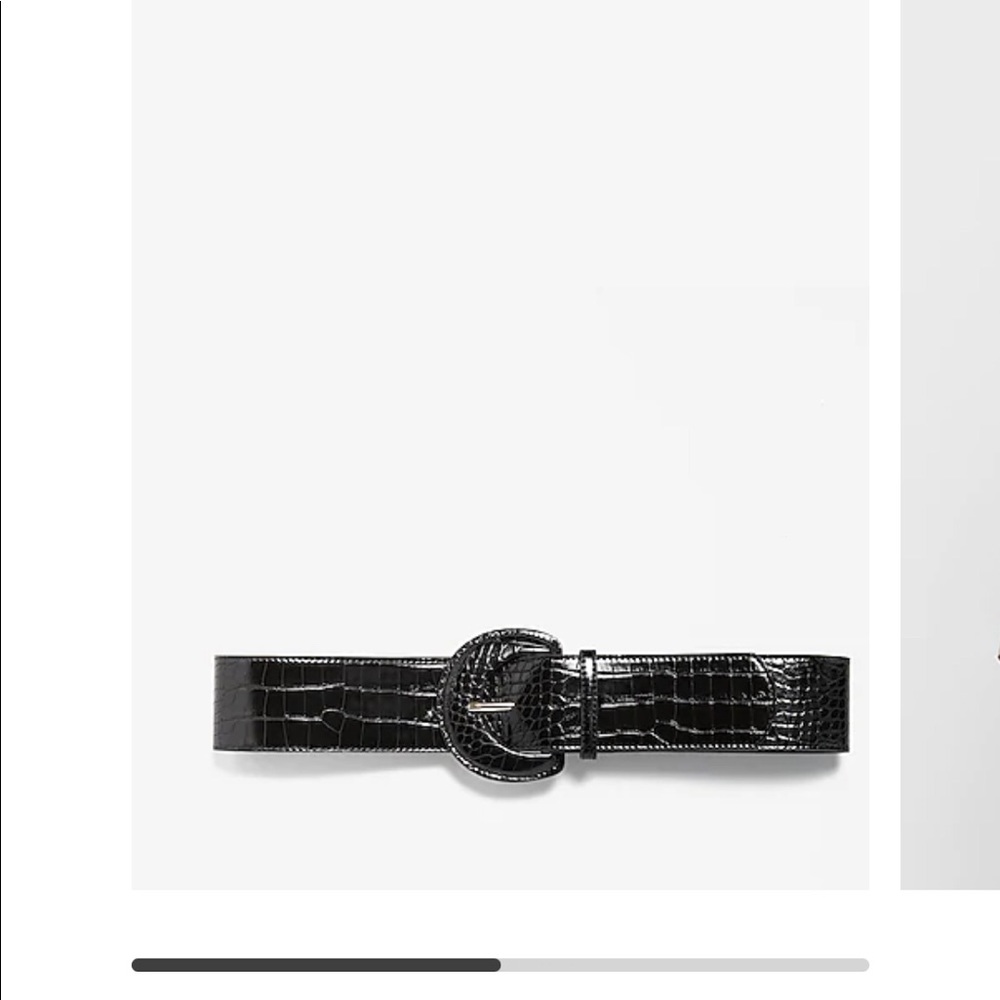NWT Express black vegan leather crocodile belt
